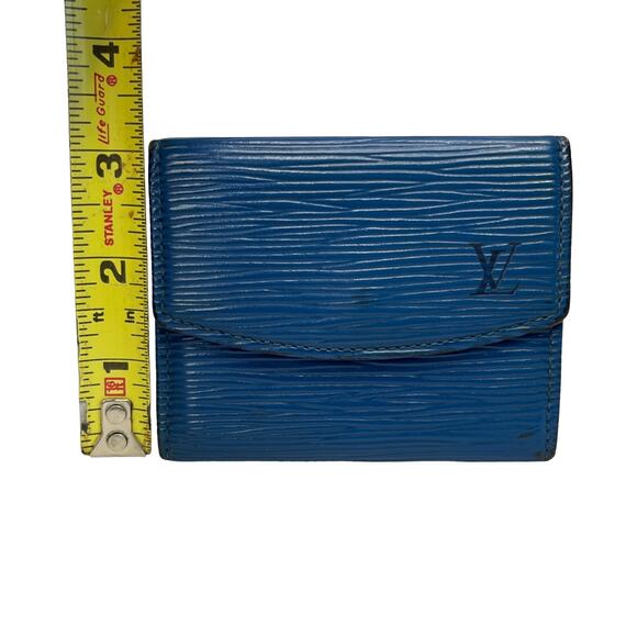 Louis Vuitton Epi Toledo Blue Viennois Wallet 1996 Made in Spain - Picture 14 of 15